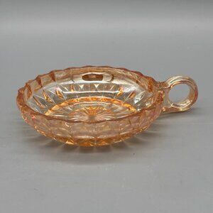 Vintage Jeannette Glass Iridescent Windsor Nappy One Handled Candy Dish Bowl